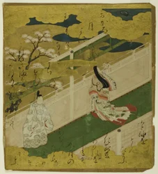 Illustration of the Tale of Genji, ch. 8 Hana no en