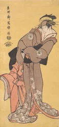 Actor Segawa Tomisaburo II as the Courtesan Toyama and Actor Ichikawa Kurizo as Higashi...