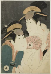 The Actors Segawa Tomisaburo II as Yadorigi and Nakamura Manyo as Wakakusa