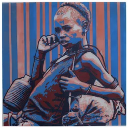 Pensive African Girl Phone