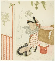 Woman Cooking Beans in the Store