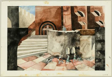 Stage Design for the Tragedy Die Nibelungen by Friedrich Hebbel