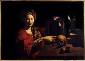 Allegory of Death or Vanity. Painting by Trophime Bigot (1579-1650), 17th century. Rome, National Museum