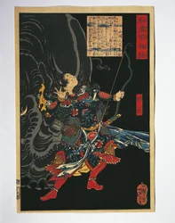 Close-up of a warrior with an elephant