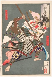 Minamoto no Ushiwakamaru Battling with the Brigand Kumasaka Chōhan
