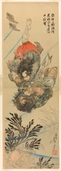 Zhang Shun, the White Splash in the Waves, and Li Kui, the Black Whirlwind, in an Underwater Struggle (Rori Hakucho Chojun and Kokusenpu Riki)