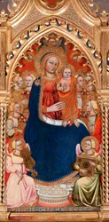 Virgin and Child Surrounded by Angels and Saints (detail)