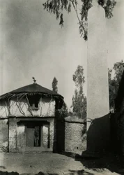 House next to stele, Axum, Ethiopia