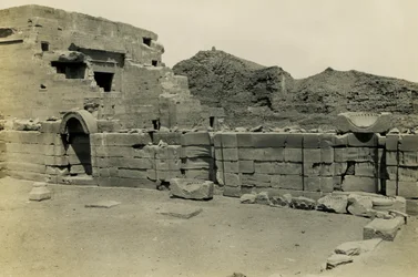 Ruins of the Coptic Church near Hathor Temple, Dendera, Egypt