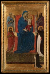 Virgin and Child Enthroned with Saints Peter, Paul, John the Baptist, and Dominic and a Dominican Supplicant