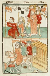 Enfeoffment of the Burgrave of Nuremberg, Friedrich von Hohenzollern, with the March Brandenburg by Emperor Sigismund