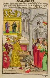 Henry of Ulm is awarded his knighthood by the Emperor at the Council of Constance, from 