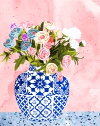 Blue Vase Blooms