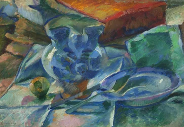Still Life with Pottery, Cutlery and Fruit, 1915