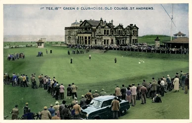 1st Tee, 18th Green & Clubhouse, Old Course, St. Andrews