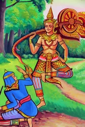 Wat Si Muang Buddhist Temple, Painting Depicting the Life Story of Shakyamuni Buddha