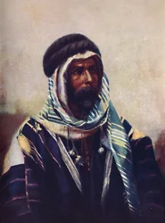 A Bedouin Sheikh Wearing Burnouse
