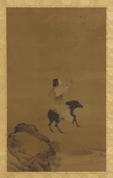 A Female Immortal on a Porcine Animal
