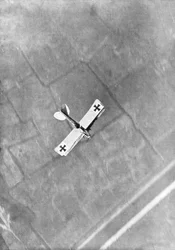 A German Aviatik Aircraft Photographed in Flight by a Belgian Aviator, Ypres, Belgium