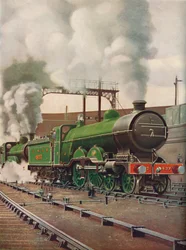 A Heavy Express Train Leaving Kings Cross, L.N.E.B.