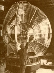 A Lighthouse Lantern with Group Flashing Lenses