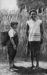 A Moi Couple Inside the Village Palisade, Africa