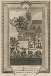 A Representation of a Grand Shooting Match by the London Archers in the Year 1583
