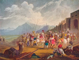 A Ruling Prince of Western India with His Vassals, 1908