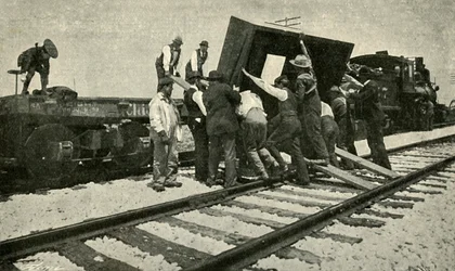 A Special Goods Train Takes It On The Rails, 1901