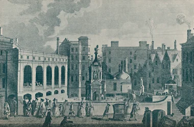 A View of the King and Queens Baths and the Great Pump Room at Bath