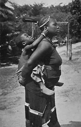 A Zulu woman and child