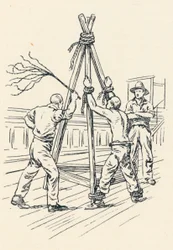 A convict being flogged with a cat-o-nine-tails