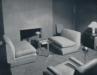 A Fireside Group in a Living-Room Designed by Russel Wright, 1935
