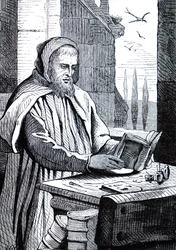 A Monk Illuminating a Manuscript