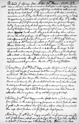 A page from the journal of John Newton, 1750-1754