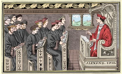 A schoolhouse, 16th century, 1849