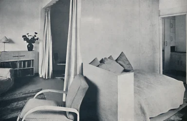 A studio living-room in one of the Isokon Lawn Road Flats, Hampstead, London, 1936