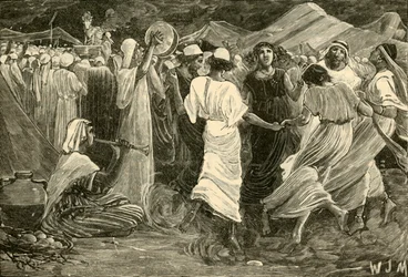 Aaron and the Israelites Worshipping the Calf