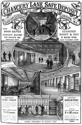 Advert for Chancery Lane Safe Deposit, London