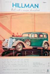 Advert for Hillman motor cars