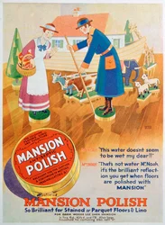 Advert for Mansion antiseptic floor polish, 1933