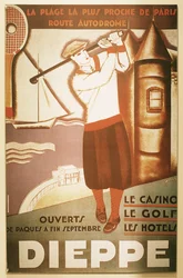 Advertisement for golfing resort in Dieppe, c. 1920s