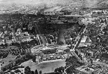Aerial View of Buckingham Palace, London