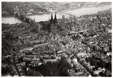 Aerial View of Cologne, North Rhine-Westphalia, Germany, from a Zeppelin, c1931-1933
