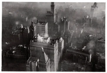 Aerial view of Manhattan, New York City, USA, from a Zeppelin, 1928 1933