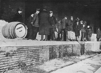 After the Declaration of War: German Beer Being Run Away at an Italian Customs Store, 1915