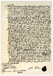 Agreement between John Milton and Samuel Symons