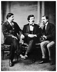 Alfred Townsend, Mark Twain and David Gray, 1871