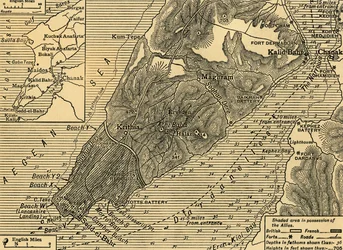 Allied Positions on the Gallipoli Peninsula in Turkey, First World War, July 1915, c1920