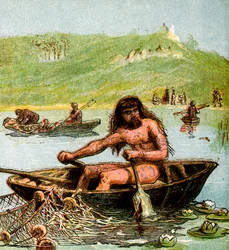 An Ancient Briton in His Boat